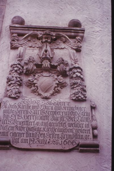 Tafel am Pfarrhaus Emtmannsberg Foto Archiv VG Weidenberg