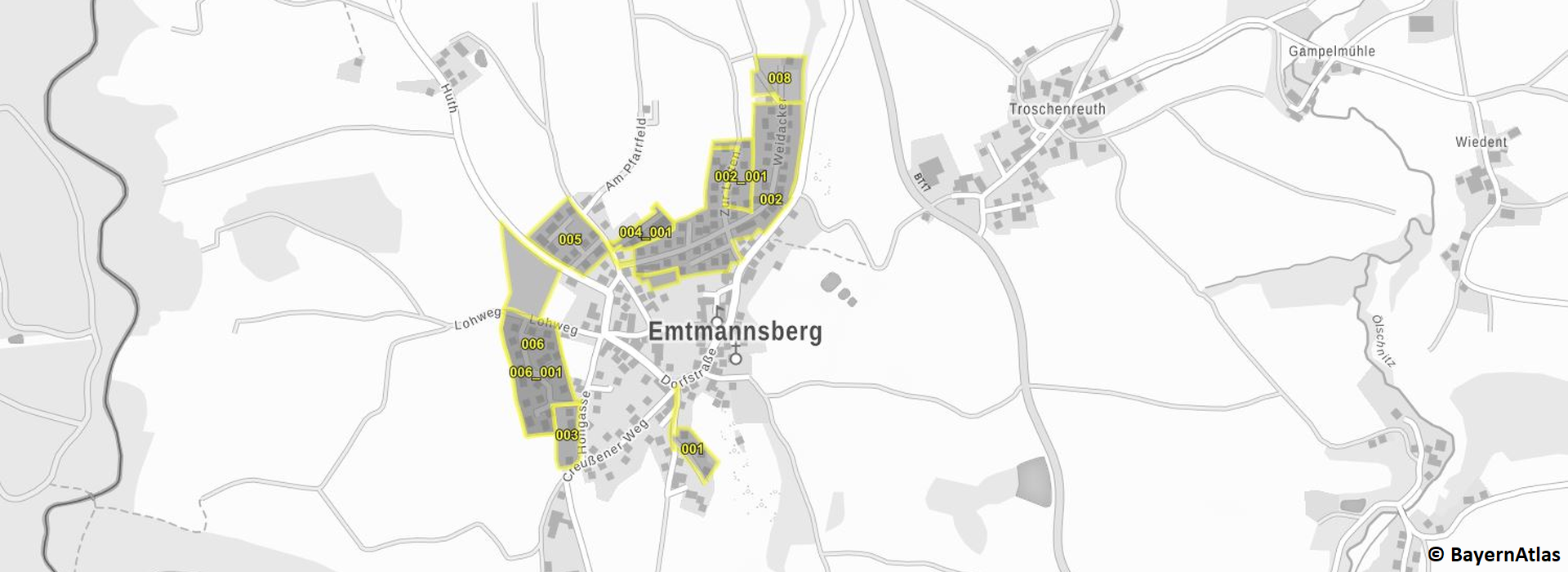 Übersicht Emtmannsberg im Geoportal Bayern