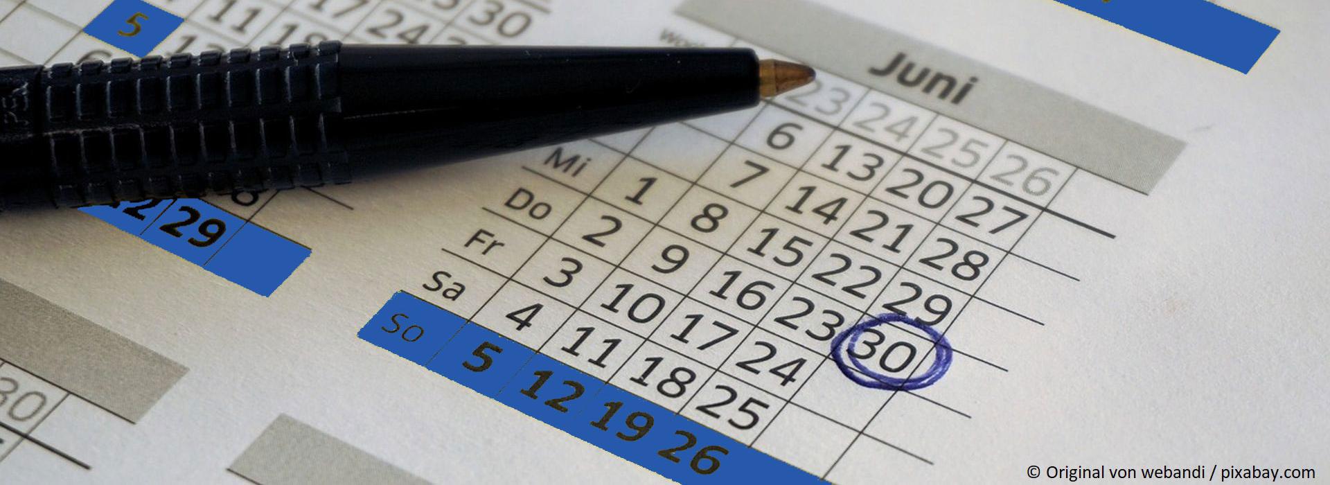 Blaue Kalender Originalbild von pixabay.com